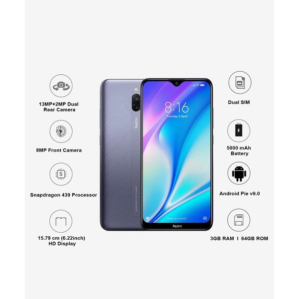 گوشی موبایل لمسی شیائومی xiaomi redmi 8A 64/4 GB 2019 اورجینال