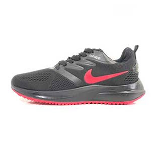 کفش کتانی بندی نایک رنگ مشکی قرمز مناسب پیاده روی ،دویدن قابل استفاده در باشگاه