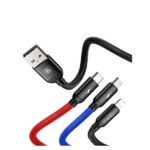 کابل تبدیل Type-A به لایتنینگ/Micro USB/USB Type-C باسئوس مدل CAMLT-ASY01 به طول 30 سانتی متر