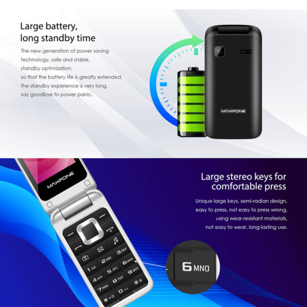 گوشی دکمه ای تاشو مکسفون MAXFONE M3520 FLIP